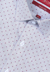 Red Micro Motif Dress Shirt